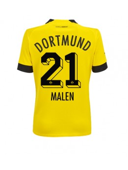 Borussia Dortmund Donyell Malen #21 Heimtrikot für Frauen 2022-23 Kurzarm